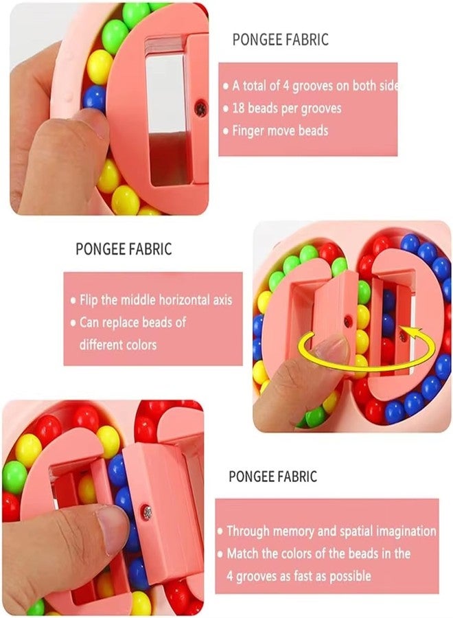 AUGEN 2 in 1 Rotating Magic Bean Cube Spinner Fidget Stress Relief Ball Double Flip Handheld Puzzle Decompression Educational Toy (Big Blue) - Image 4